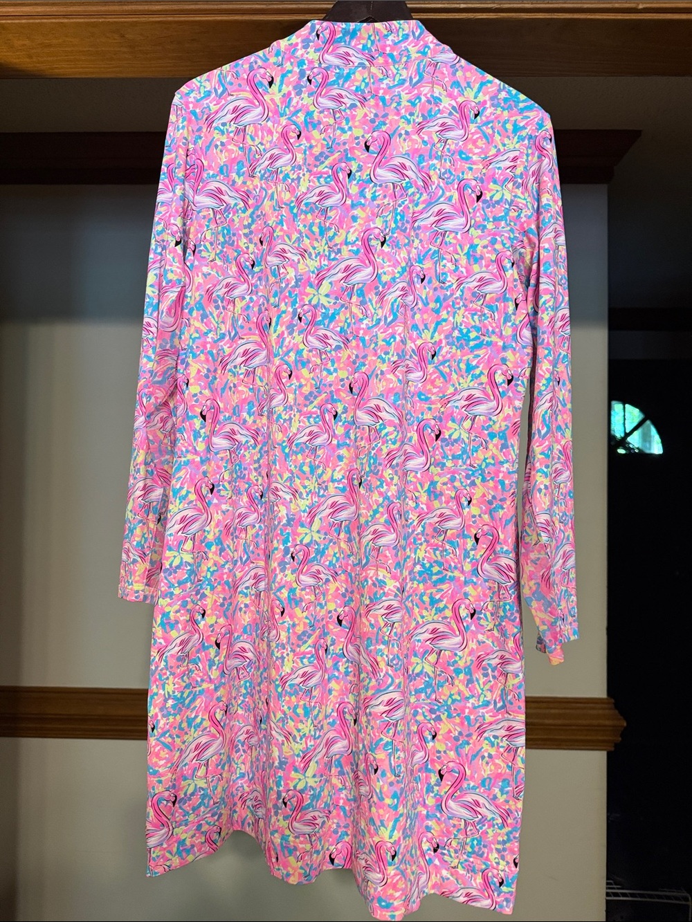 Pink Flamingo Print Long Sleeve Dress - Picture 6 of 6